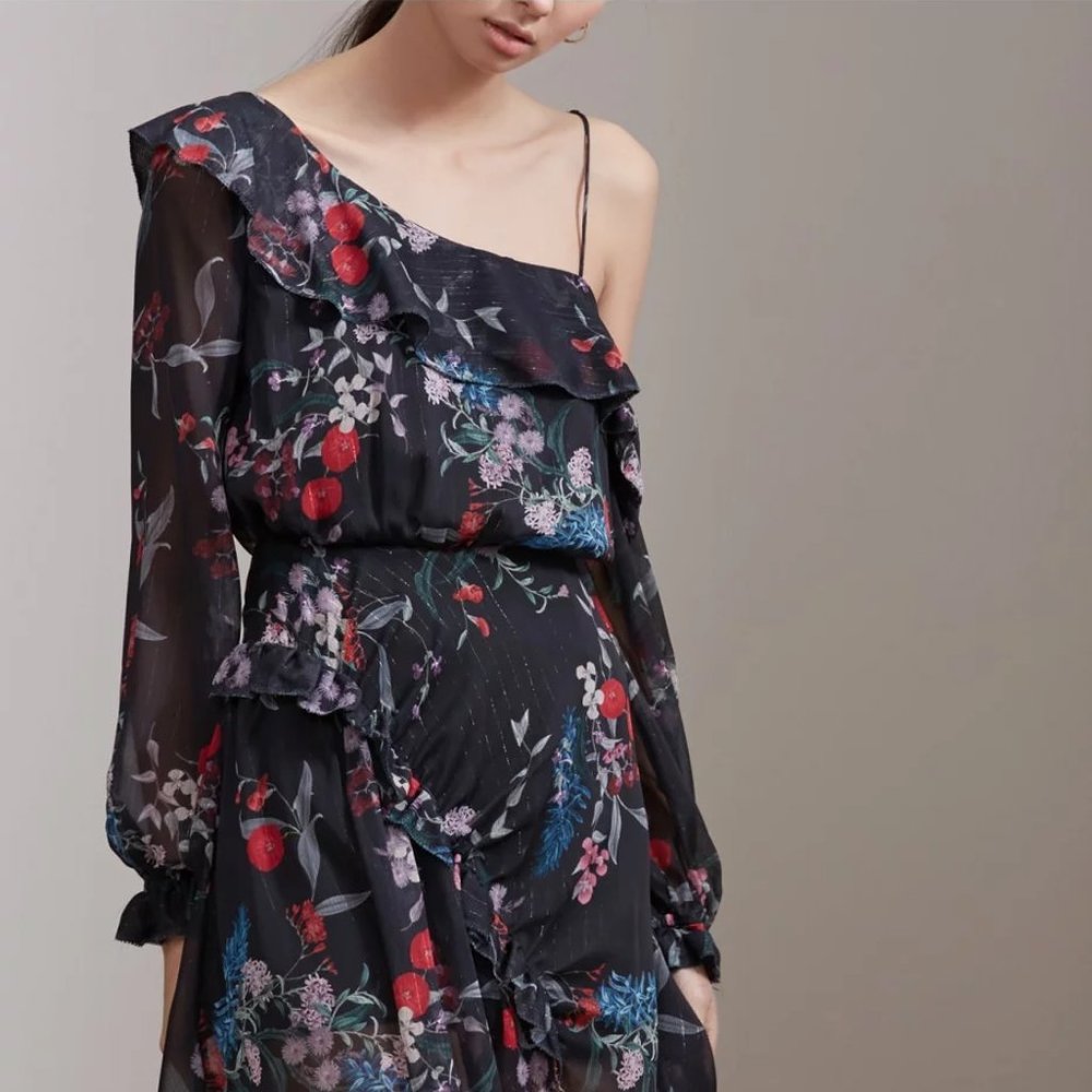 New. Keepsake asymmetric floral dress-XXS - Picture 4 of 6